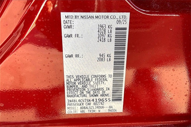 2025 Nissan Altima 2.5 SR