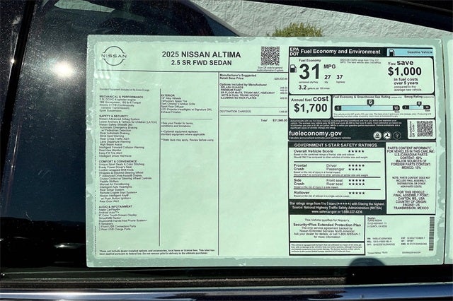 2025 Nissan Altima 2.5 SR