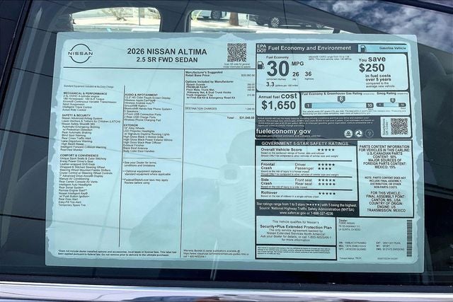 2026 Nissan Altima 2.5 SR