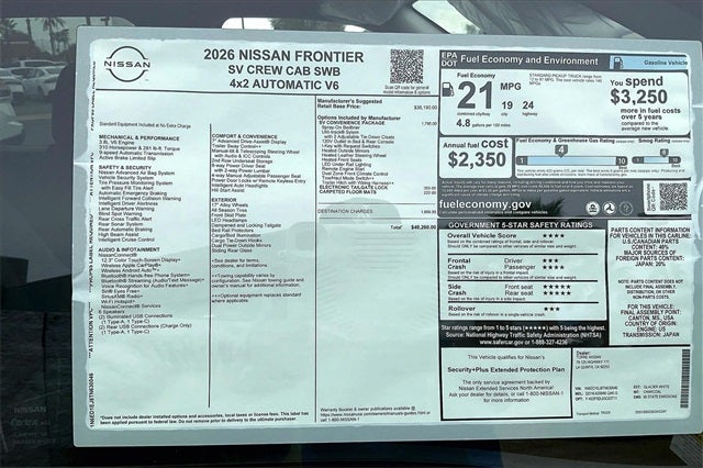 2026 Nissan Frontier SV