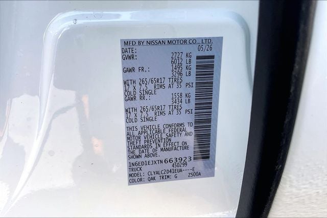 2026 Nissan Frontier SV