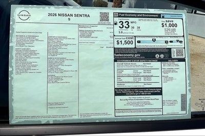 2026 Nissan Sentra S