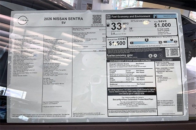 2026 Nissan Sentra SV