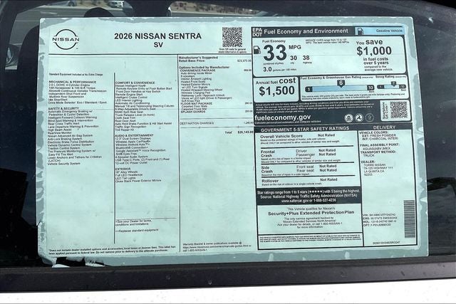 2026 Nissan Sentra SV