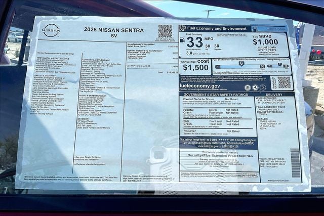 2026 Nissan Sentra SV