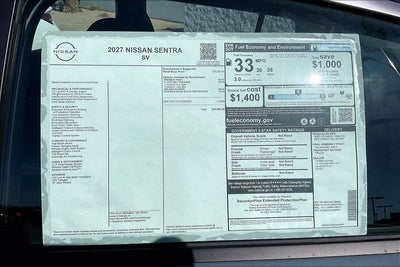 2027 Nissan Sentra SV