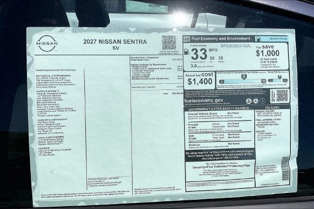 2027 Nissan Sentra SV