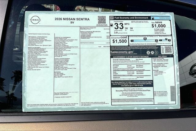 2026 Nissan Sentra SV