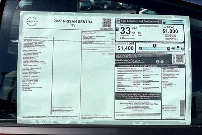 2027 Nissan Sentra SV