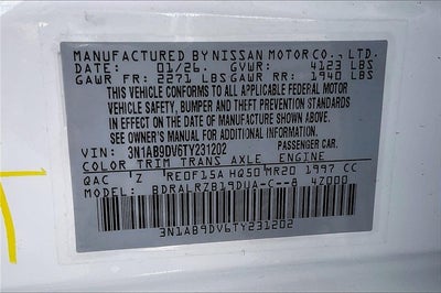 2026 Nissan Sentra SR