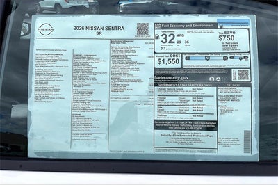 2026 Nissan Sentra SR