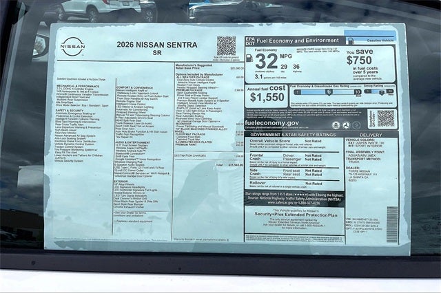 2026 Nissan Sentra SR