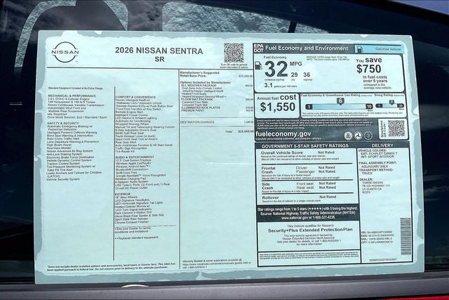 2026 Nissan Sentra SR