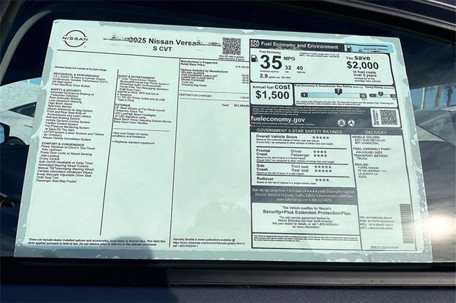 2025 Nissan Versa 1.6 S