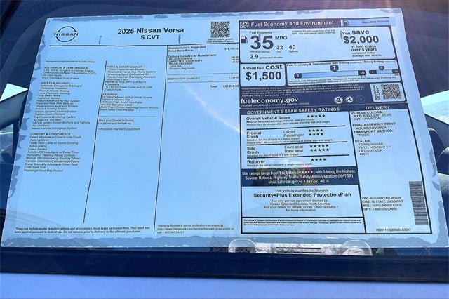 2025 Nissan Versa 1.6 S