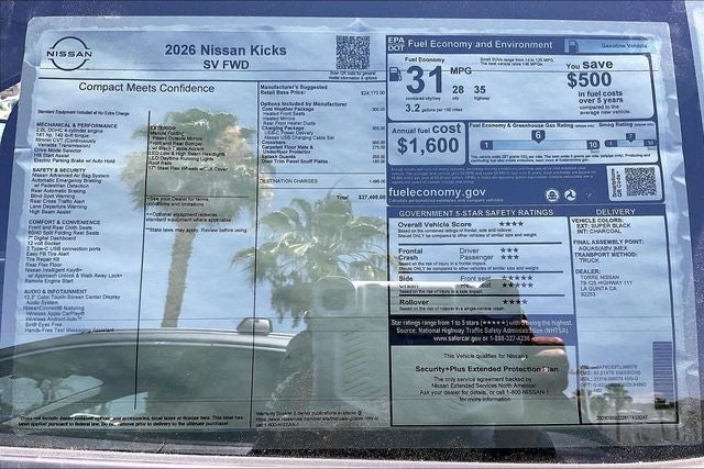 2026 Nissan Kicks SV