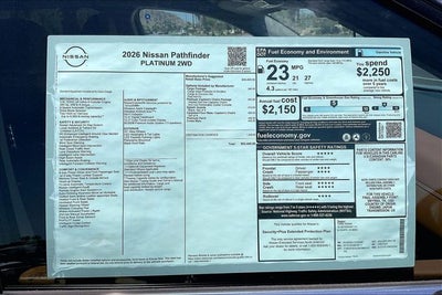 2026 Nissan Pathfinder Platinum