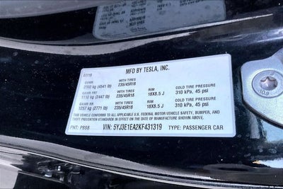 2019 Tesla Model 3 Standard Range Plus